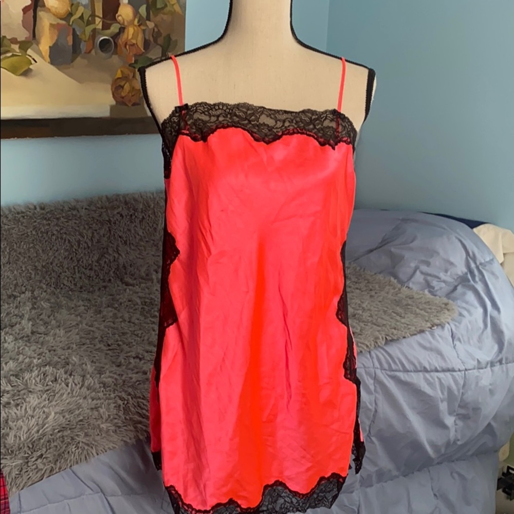 Pink with black lace cami Victoria’s Secret